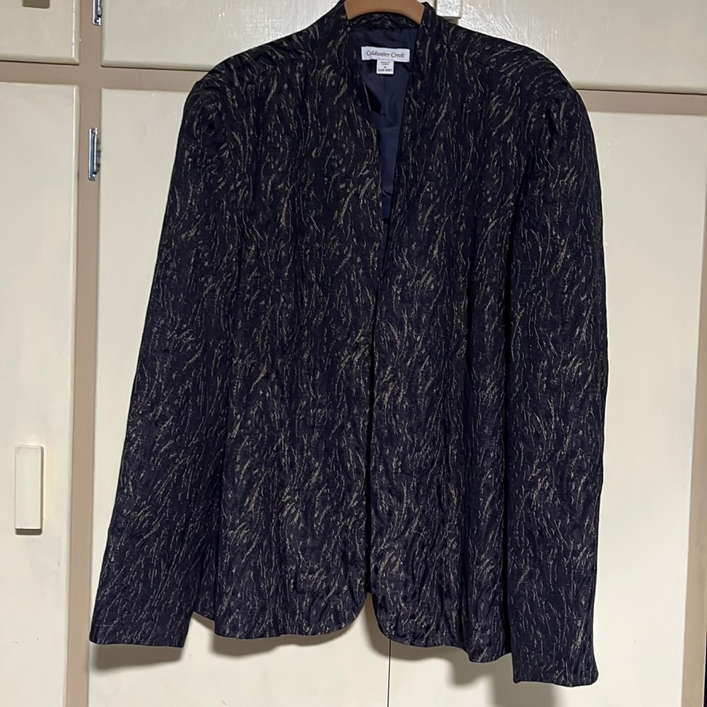 Coldwater Creek blue and tan blazer XL 16W - 18w